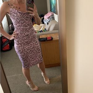 Absolutely Stunning Purple floral ruched dress, size Medium